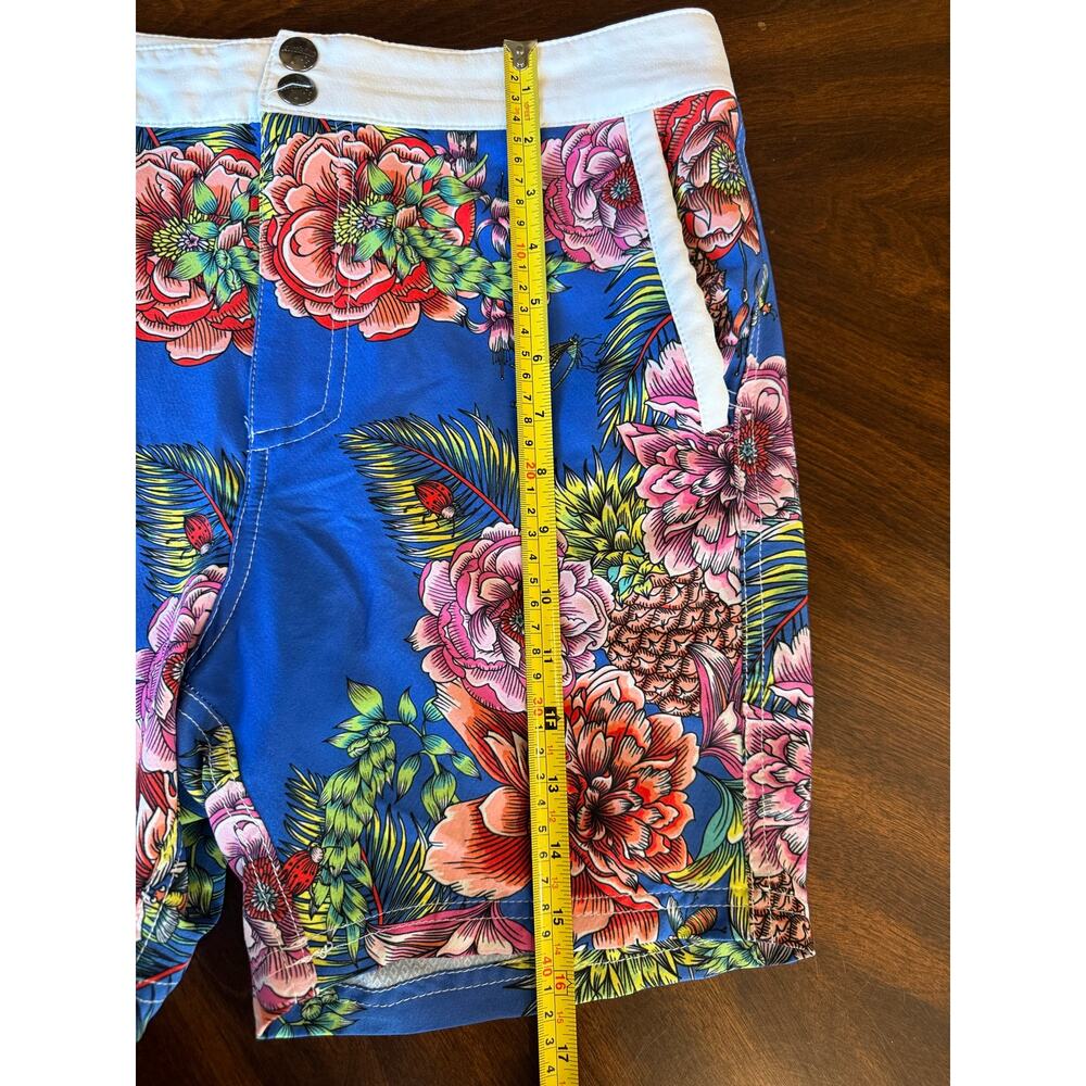 AussieBum Mens Tropical Floral Pineapple Board Shorts Swim Trunks S Blue Beach - Picture 6 of 8